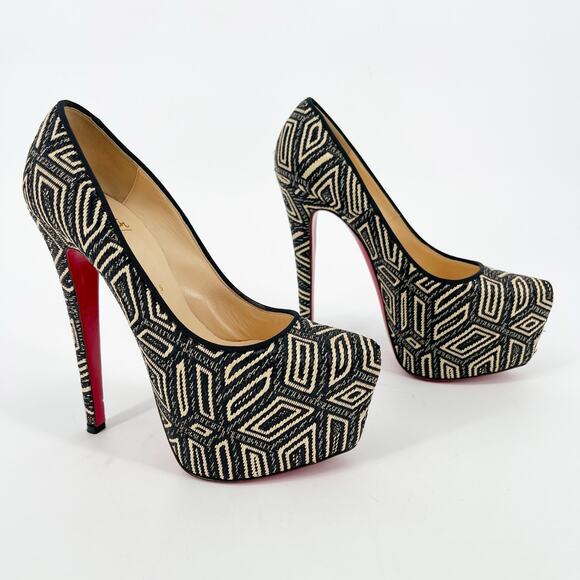 Christian Louboutin Panama Geometrico Daffodile Platform Pump size EU 38.5 - Picture 1 of 13